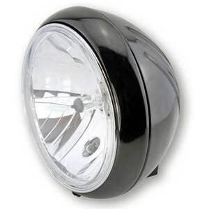 Faro anteriore 7'' Yuma alogeno attacco basso nero lucido lente liscia