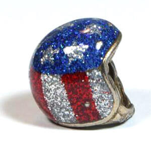 Ciondolo portachiavi casco Bandiera Americana metal flake