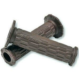 Coppia manopole Daytona D-Ami 22mm forate marrone