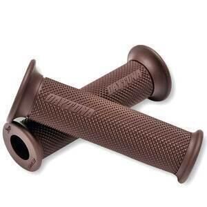 Coppia manopole Daytona D-Base 22mm forate marrone