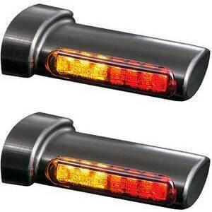 Coppia frecce led per Harley-Davidson -'17 con fanalino posteriore Heinz Bikes Winglets nero opaco