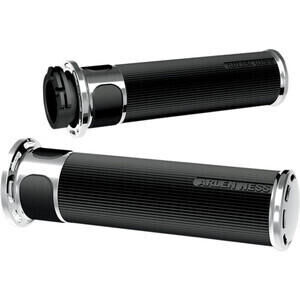 Handlebar grip Harley-Davidson Big Twin \'82-\'99 Arlen Ness Slot Track pair chrome
