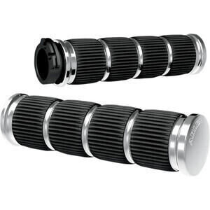 Handlebar grip Harley-Davidson Big Twin \'82-\'99 Arlen Ness Ring Leader pair chrome