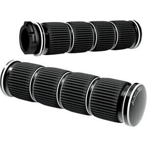 Coppia manopole per Harley-Davidson gas bicavo Arlen Ness Ring Leader nero