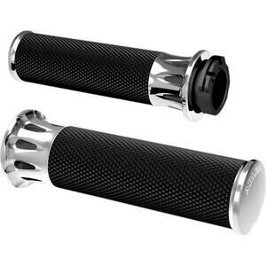 Handlebar grip Harley-Davidson Big Twin \'82-\'99 Arlen Ness Deep Cut pair chrome