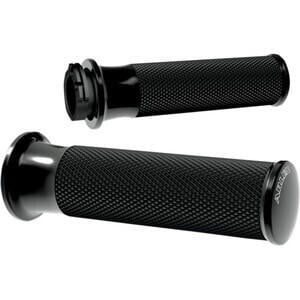 Coppia manopole per Harley-Davidson gas bicavo Arlen Ness Smooth nero