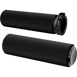 Coppia manopole per Harley-Davidson gas bicavo Arlen Ness Knurled nero