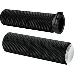 Coppia manopole per Harley-Davidson gas bicavo Arlen Ness Knurled cromo