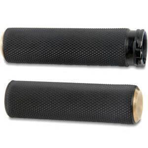Coppia manopole per Harley-Davidson gas bicavo Arlen Ness Knurled ottone