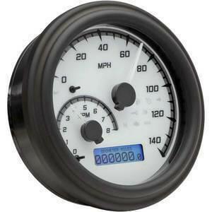 Strumento elettronico multifunzione per Harley-Davidson Dyna '04-'10 Dakota Digital corpo nero fondo bianco