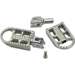 Coppia pedalini poggiapiedi per Harley-Davidson BiltWell Mushman guidatore grigio