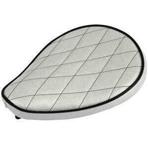 Sella completa Custom guidatore Le Pera Old School Diamond Metal Flake bianco