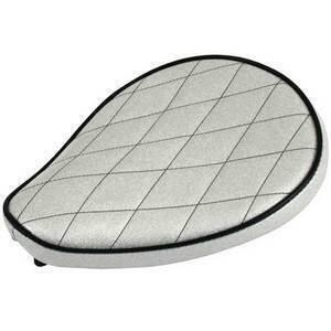 Sella completa per Harley-Davidson telaio rigido Le Pera Old School Diamond Metal Flake bianco