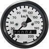 Contachilometri meccanico per Harley-Davidson attacco ruota MMB Classic mini corpo nero fondo bianco