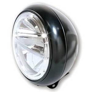 Faro anteriore 7'' Highsider Voyage H-D Style full led attacco basso nero opaco