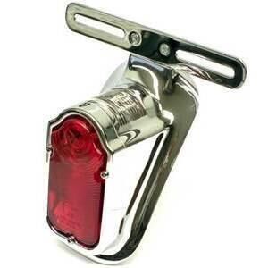 Halogen tail light Tombstone chrome license plate holder