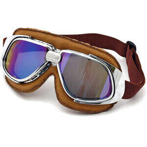 Maschera moto Bandit Classic marrone lenti arcobaleno