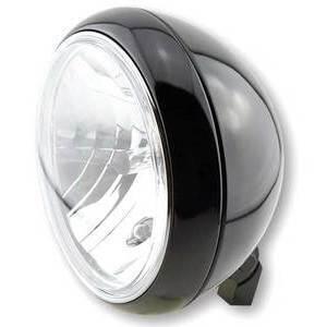 Faro anteriore 7'' Yuma2 alogeno attacco basso nero lucido lente liscia