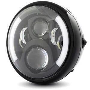 Faro anteriore 7'' Modern full led con frecce nero