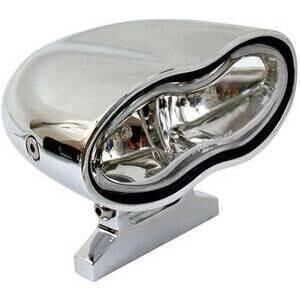 Faro anteriore Oval Double alogeno attacco basso cromo lente blu