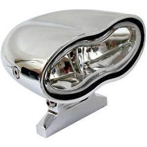 Faro anteriore Oval Double alogeno attacco basso cromo lente blu