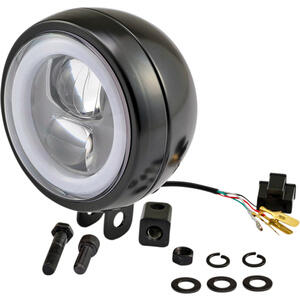 Faro anteriore 4.75'' Daytona Capsule-120 full led attacco basso nero
