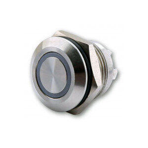 Interruttore a vite on-off Highsider 14mm inox illuminato bianco