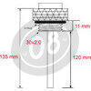 Termometro olio M30x2 lunghezza 120mm fondo nero - Foto 2