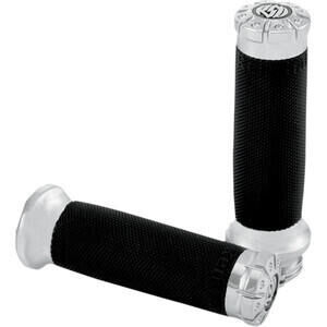Coppia manopole per Harley-Davidson gas bicavo Roland Sands Chrono cromo