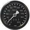 Contachilometri meccanico per Harley-Davidson attacco ruota MMB Classic mini corpo nero fondo nero