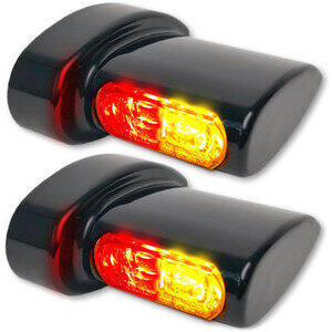 Coppia frecce led per Harley-Davidson -'17 con fanalino posteriore Heinz Bikes Winglets Micro nero opaco