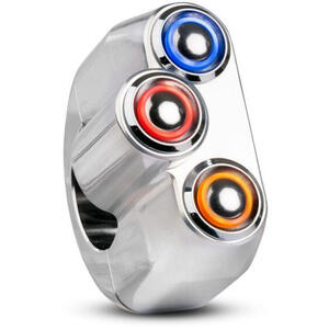 Pulsantiera 22mm 3 Push Button LED cromo