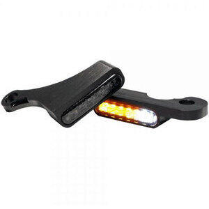 Coppia frecce led per Harley-Davidson Sportster -'13 anteriori Heinz Bikes con luce posizione nero opaco fumè