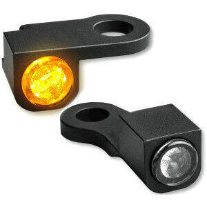 Led winkers Harley-Davidson Sportster '14- front Heinz Bikes Nano black smoked pair