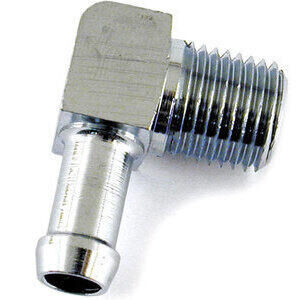 Tank joint 90° 1/4\'\' NPT male 5/16\'\' chrome