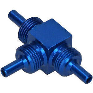 Raccordo tubi freno aeronautici Allegri maschio 3 vie M10x1 alluminio blu