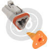 Conector de cable eléctrico carcasa Deutsch 3 pines macho gris - Fotos 2
