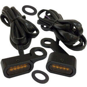 Led winkers Harley-Davidson Sportster -\'03 front Drag Specialties black matt pair