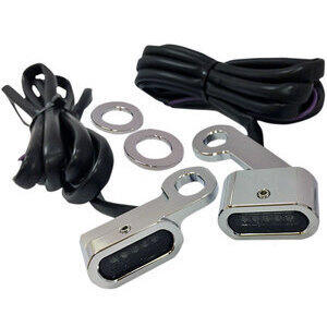 Coppia frecce led per Harley-Davidson Sportster -'03 anteriori Drag Specialties cromo fumè