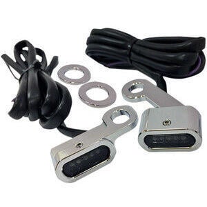 Coppia frecce led per Harley-Davidson V-Rod anteriori Drag Specialties cromo fumè
