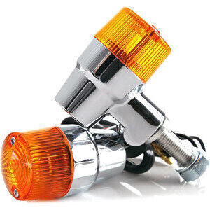 Coppia frecce alogene K&S Retro con luce posizione cromo