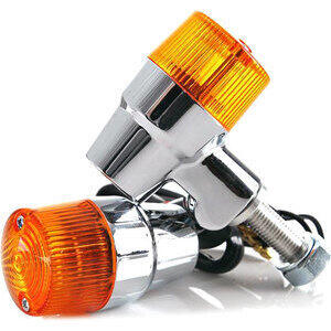 Coppia frecce alogene K&S Retro con luce posizione cromo