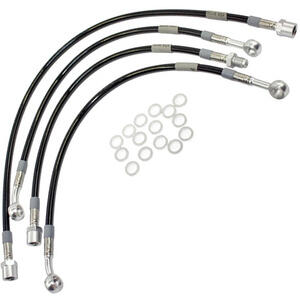 Kit tubi freno aeronautici per Moto Guzzi 850 Le Mans completo nero