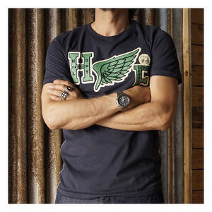 T-Shirt Holy Freedom Ala blu navy/verde