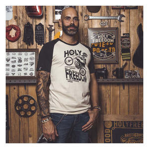 T-Shirt Holy Freedom Cross bianco/nero