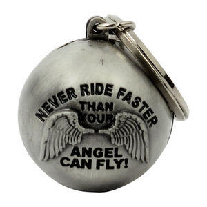 Portachiavi moto campanella portafortuna Never Ride Faster
