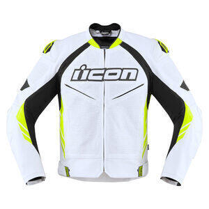 Giacca moto Icon Hypersport2 Prime bianco/nero/giallo