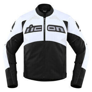 Giacca moto Icon Contra2 Perforated nero/bianco