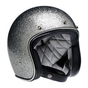 Casco moto aperto Biltwell Bonanza argento glitter