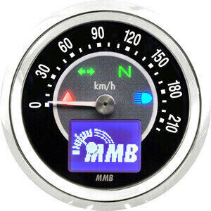 Contachilometri elettronico MMB Target corpo cromo fondo nero